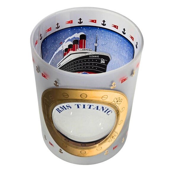 Titanic Museum Frosted Pictorial Souvenir Glass Made in USA - Picture 3 of 3